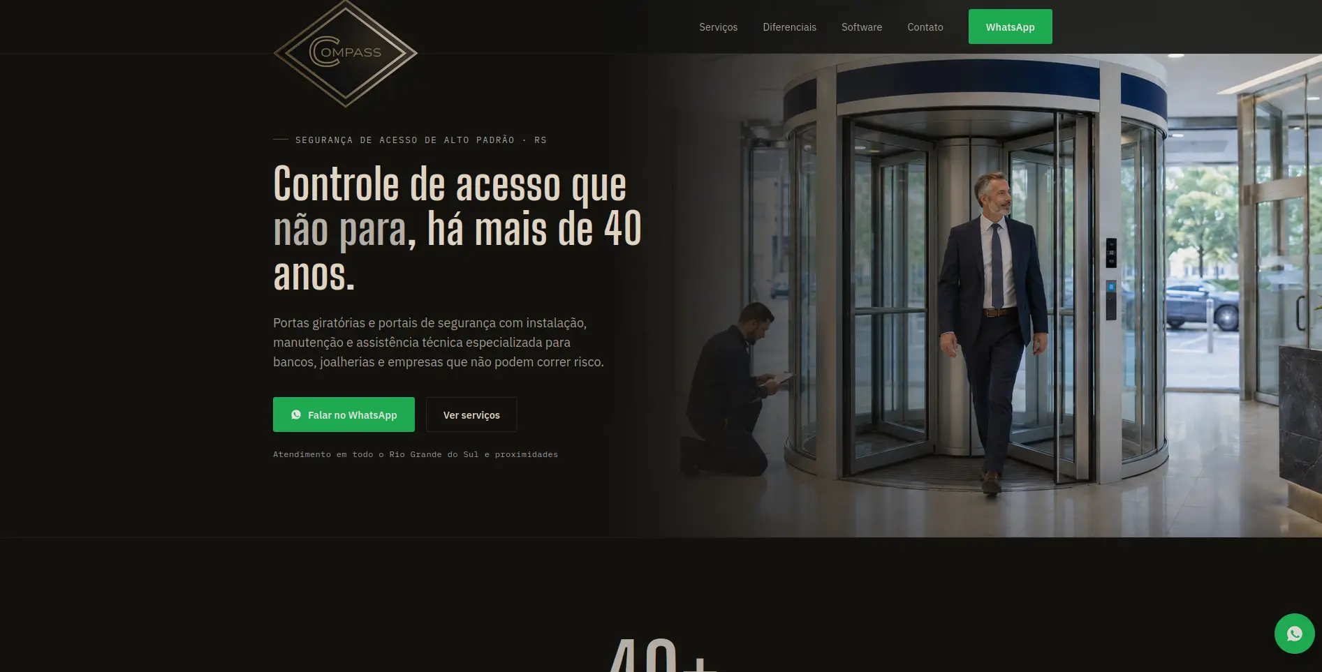 Site Compass Portas Giratórias no computador